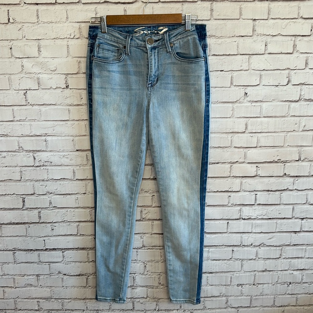 Seven7 Midrise Skinny Side Stripe Jeans | Sz 4